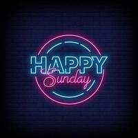 Happy Sunday Neon Signs Style Text Vector
