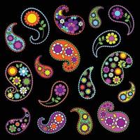 mod neon paisley vector graphics