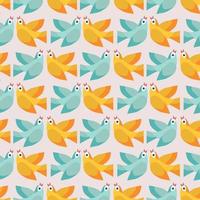 Seamless pattern with colourful birds. Vector illustration.