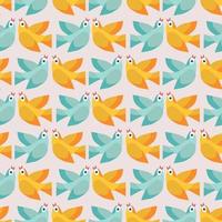 Seamless pattern with colourful birds. Vector illustration.