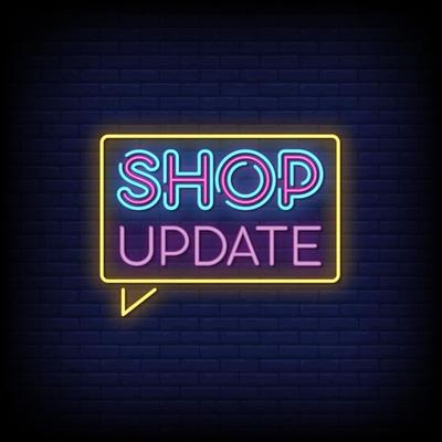 Shop Update Neon Signs Style Text Vector