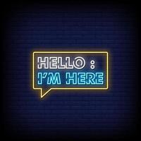 Hello Neon Signs Style Text Vector