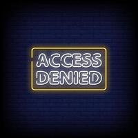 Access Denied Neon Signs Style Text Vector