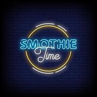 Smothie Time Neon Signs Style Text Vector