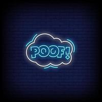 Poof Neon Signs Style Text Vector
