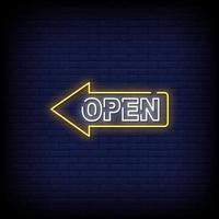 Open Neon Signs Style Text Vector