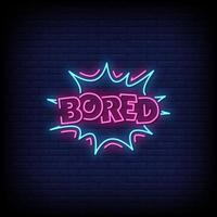 Bored Neon Signs Style Text Vector