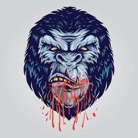Colorful angry gorilla vector