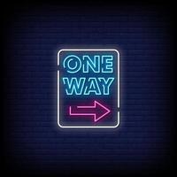 One Way Neon Signs Style Text Vector