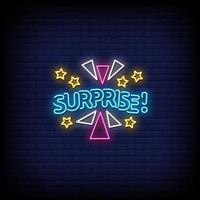 Surprise Neon Signs Style Text Vector