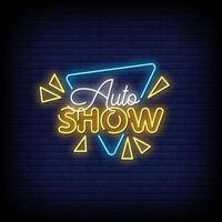 Auto Show Neon Signs Style Text Vector