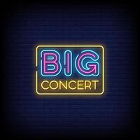 Big Concert Neon Signs Style Text Vector