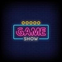 Game Show Neon Signs Style Text Vector