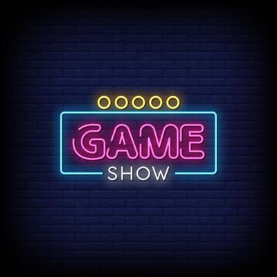 Game Show Neon Signs Style Text Vector