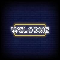 Welcome  Neon Signs Style Text Vector