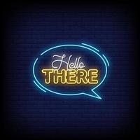 Hello There Neon Signs Style Text Vector