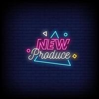 New Produce Neon Signs Style Text Vector