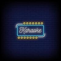 Karaoke Neon Signs Style Text Vector