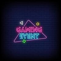 Gaming Neon Signs Style Text Vector