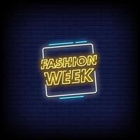 Fashion Week Neon Signs Style Text Vector