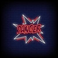 Danger Neon Signs Style Text Vector