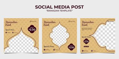 publicación de redes sociales de venta de comida de Ramadán vector