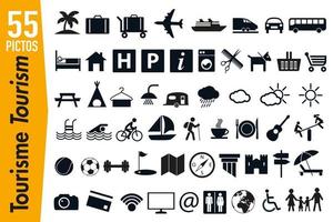 Signage Pictograms on Tourism and Holidays vector