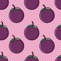 mangosteen fruit seamless pattern illustration vector