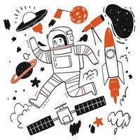 Elements of stories about space or astronaut vector