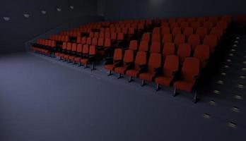 Empty movie theater illuminated photo