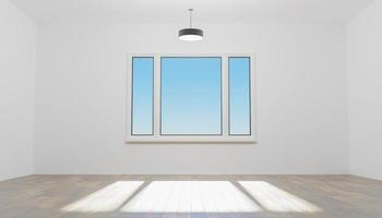 Empty room with white wall and window photo