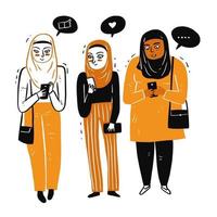 Muslim women gathered together vector