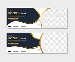 Gold gradient Exclusive Interior design cover templates. vector