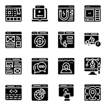 elementos de desarrollo del sitio web vector