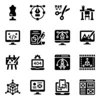 Graphic Design Linear Icons vector