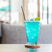 Blue cocktail glass photo