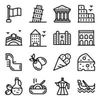 Italy Landmarks and Culture vector