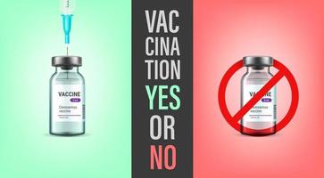 Vaccination YES or NO concept vector