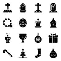 Christmas Decor and Catholic Graveyard vector