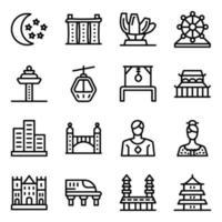 Singapore Culture Elements vector