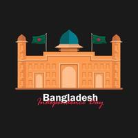 vector del día de la independencia con banderas de bangladesh.