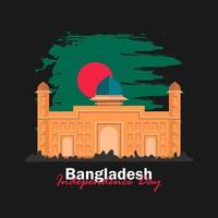 vector del día de la independencia con banderas de bangladesh.