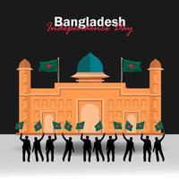 vector del día de la independencia con banderas de bangladesh.