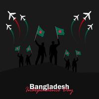 vector del día de la independencia con banderas de bangladesh.