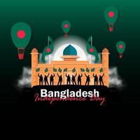 Celebration of Bangladesh national day on March 26 vector