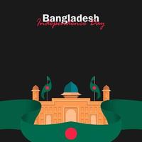 vector del día de la independencia con banderas de bangladesh.