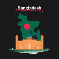 vector del día de la independencia con banderas de bangladesh.