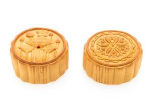 Moon cakes isolated on white background photo