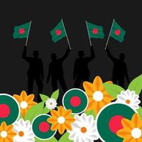 vector del día de la independencia con banderas de bangladesh.