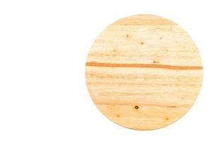 Wood cutting board isolated on white background photo